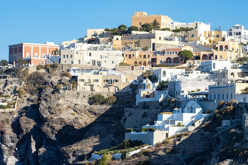 Firá on Santorini Caldera in South Aegean Islands, Greece